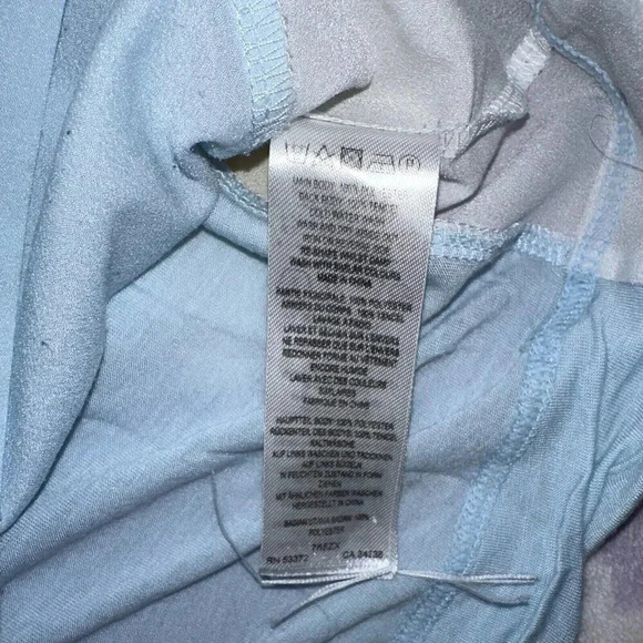 French Connection Women's Color Block Blue & White Mixed Media Shirt Sz S - Picture 4 of 6